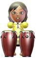 Haru playing the congas.