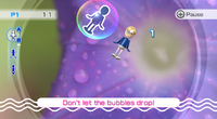 A screenshot of the first level, showing a regular bubble
