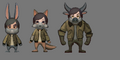 In-game concept art of Amiimal villagers