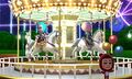 Miis riding the carousel after being set up on a date.