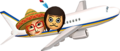 Offical artwork of two Miis taking a vacation.