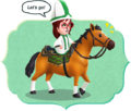 A cleric riding a horse